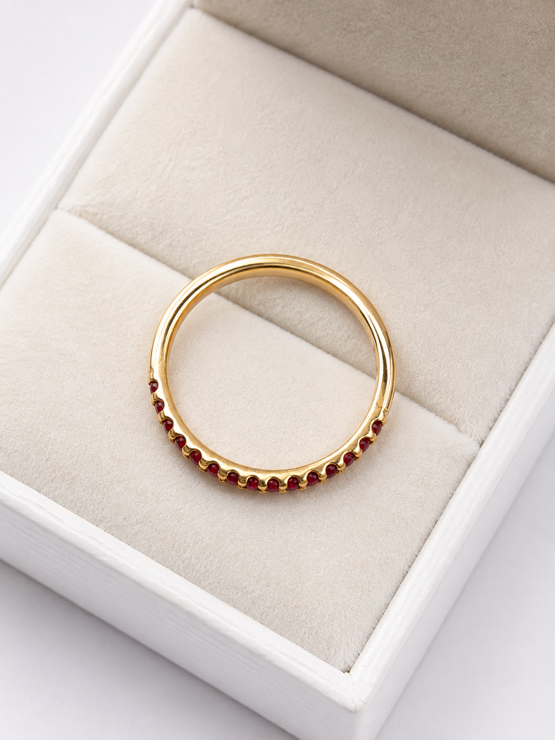 Anillo churumbella de Rubi en oro 14k