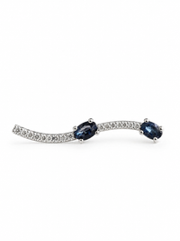 Arete de zafiro con diamantes naturales en oro 14k