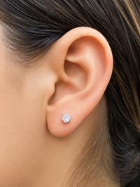 Aretes de Aguamarina en oro blanco 14k