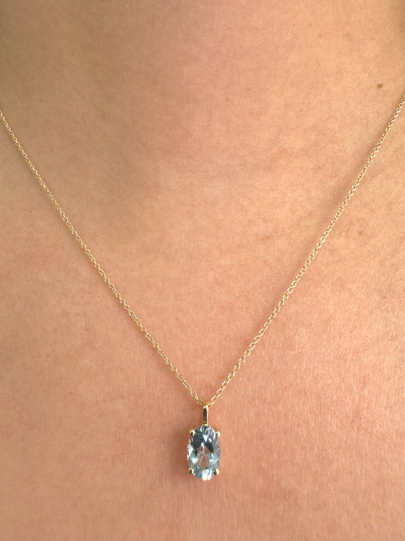 Gargantilla Aguamarina 14k
