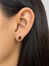Arete de amatista biselado en oro 14k