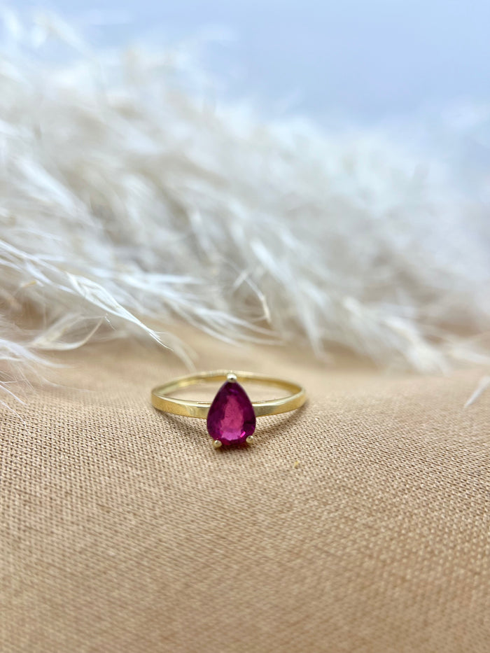 Anillo Rubí oro 14k