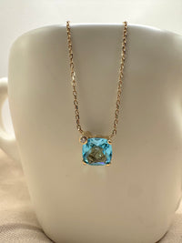 Gargantilla Topacio con diamante oro 14k