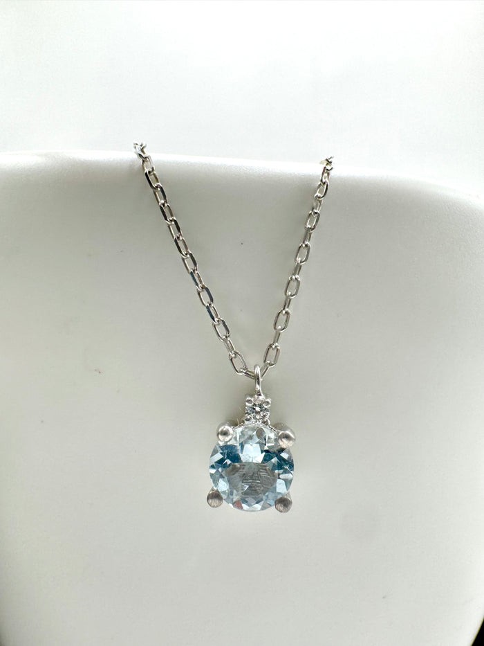 Gargantilla aguamarina 14k