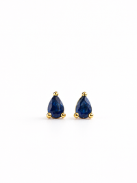 Arete mini gota de zafiro en oro 10k