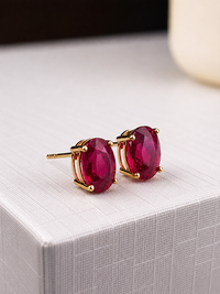 Arete oval en oro 14k