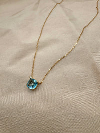 Gargantilla Topacio con diamante oro 14k