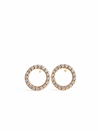 Aretes silueta de diamantes naturales en oro 14k
