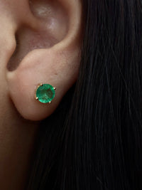 Aretes de esmeralda en oro 14k