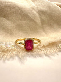 Anillo oro rubí oro 14k