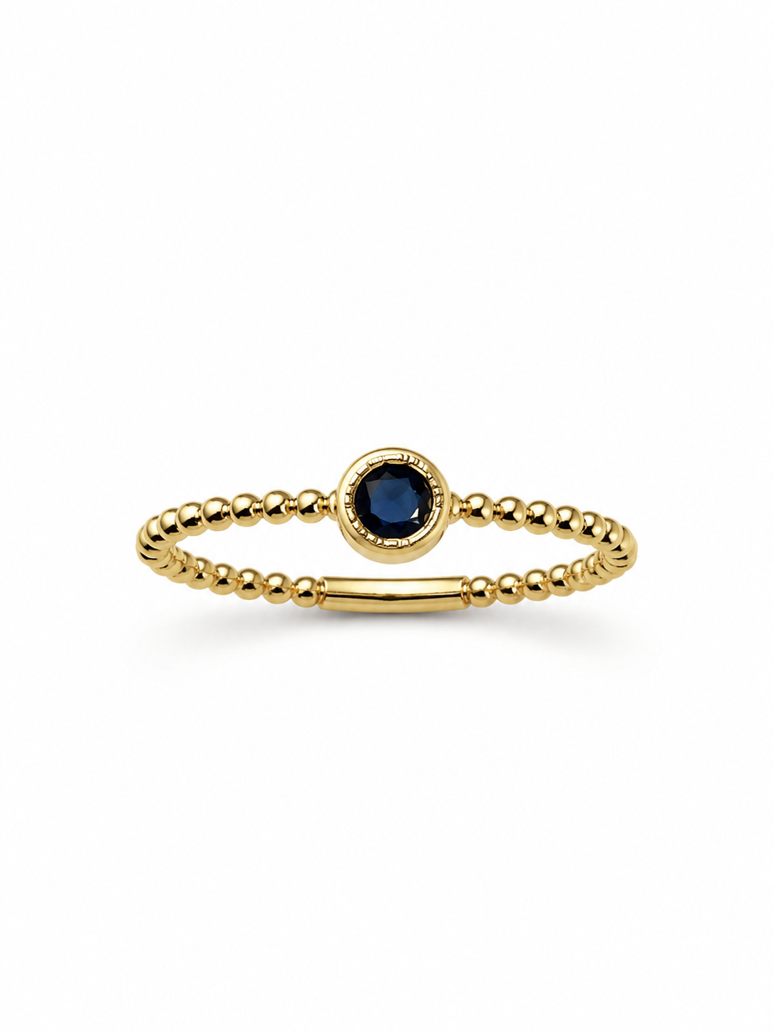 Anillo de zafiro natural en oro amarillo 14k