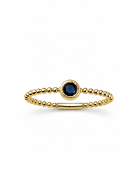 Anillo de zafiro natural en oro amarillo 14k