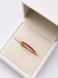 Anillo churumbella de Rubi en oro 14k