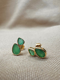 Arete de 2 gotas Esmeralda