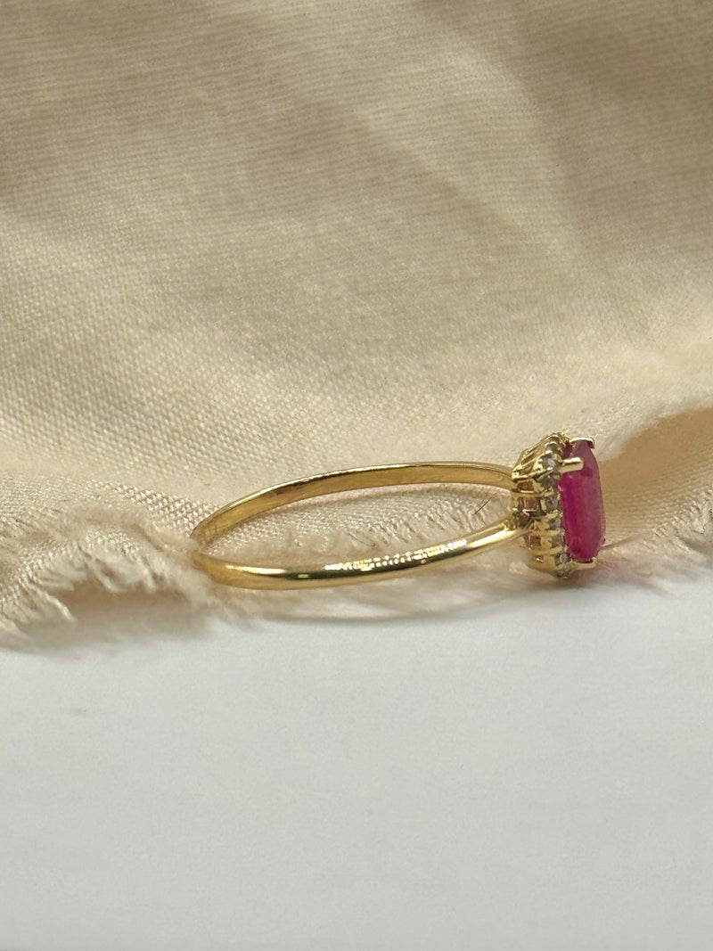 Anillo oro rubí oro 14k