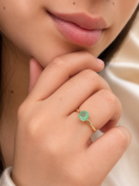 Anillo de esmeralda en oro 14k
