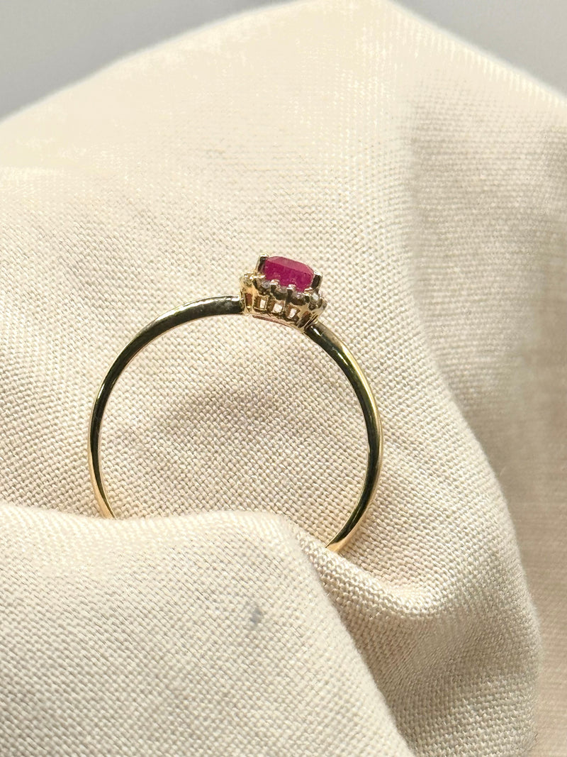 Anillo oro rubí oro 14k