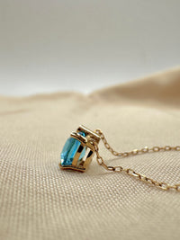 Gargantilla Topacio con diamante oro 14k