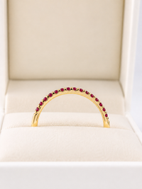 Anillo churumbella de Rubi en oro 14k