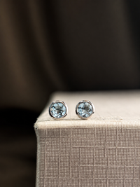 Aretes de Aguamarina en oro blanco 14k