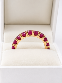 Anillo churumbella de Rubi en oro rosa 14k