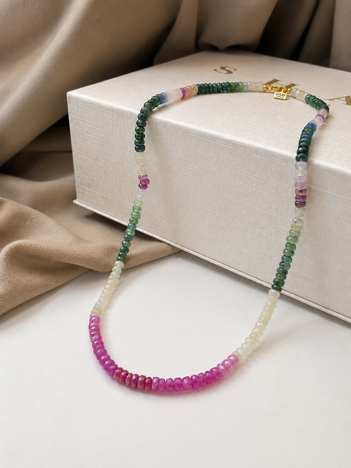 Collar de Zafiro con broche de oro 10k