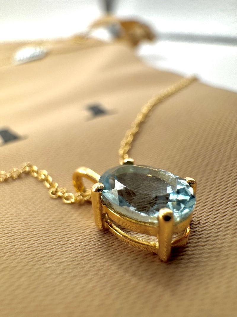 Gargantilla Aguamarina 14k