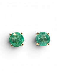 Aretes de esmeralda en oro 14k
