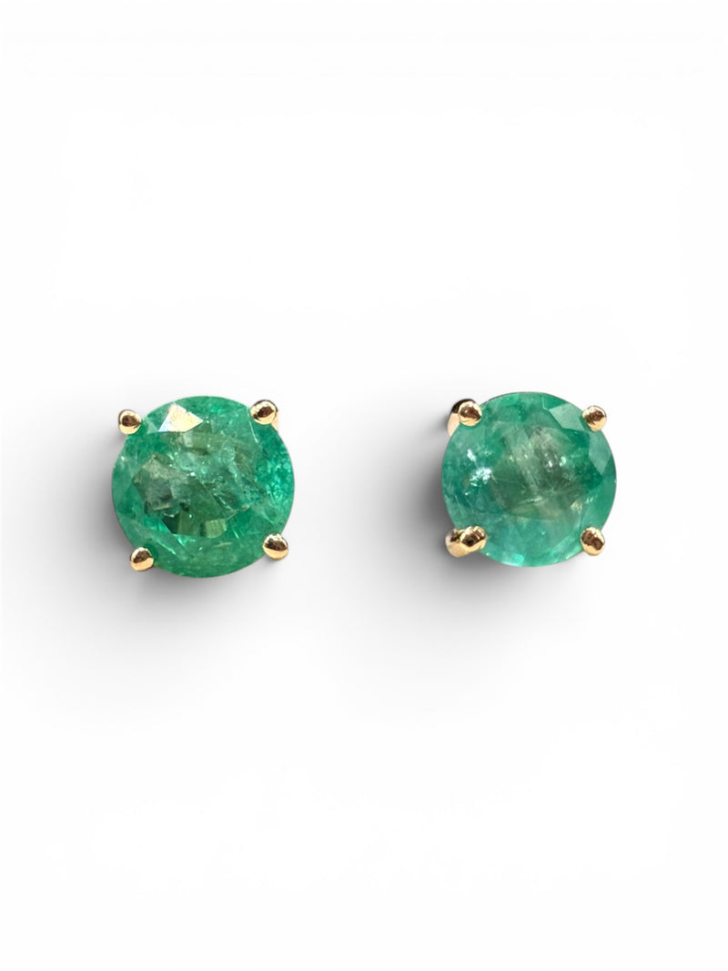 Aretes de esmeralda en oro 14k