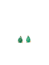 Arete de mini Gota esmeralda en oro 14k