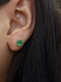Aretes de esmeralda en oro 14k