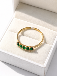 Anillo churumbella de esmeralda en oro 14k