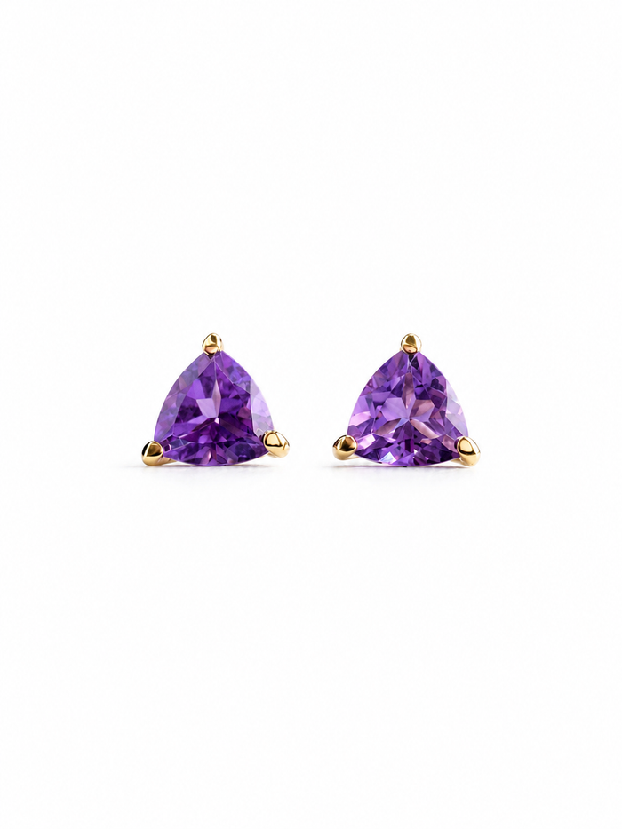 Arete de amatista en oro 14k