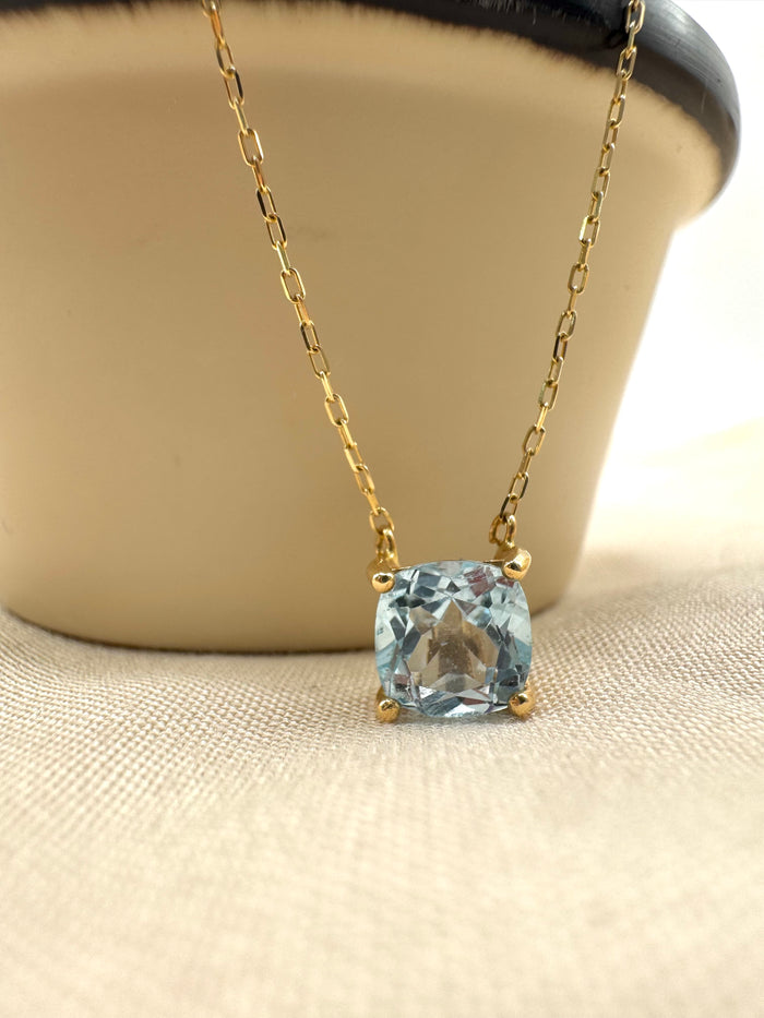 Gargantilla Aguamarina 14K