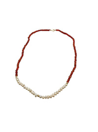 Collar perla y cornalina