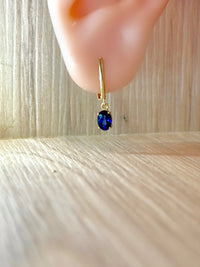 Arete zafiro en oro 14k