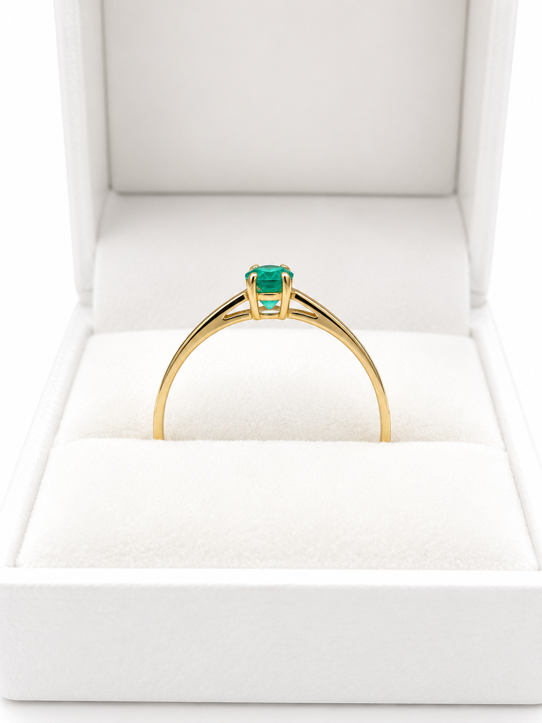 Anillo Gota de esmeralda en oro 14k