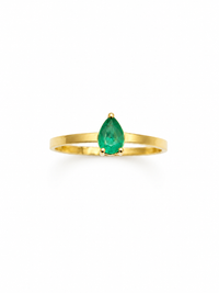 Anillo Gota de esmeralda en oro 14k