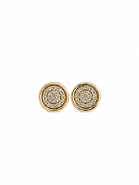 Aretes circular de diamantes en oro 10k