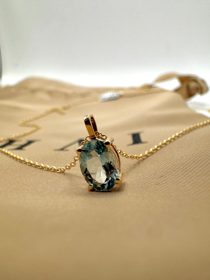Gargantilla Aguamarina 14k