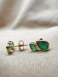 Arete de 2 gotas Esmeralda