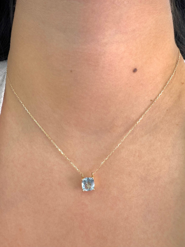 Gargantilla Aguamarina 14K