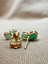 Arete de 2 gotas Esmeralda