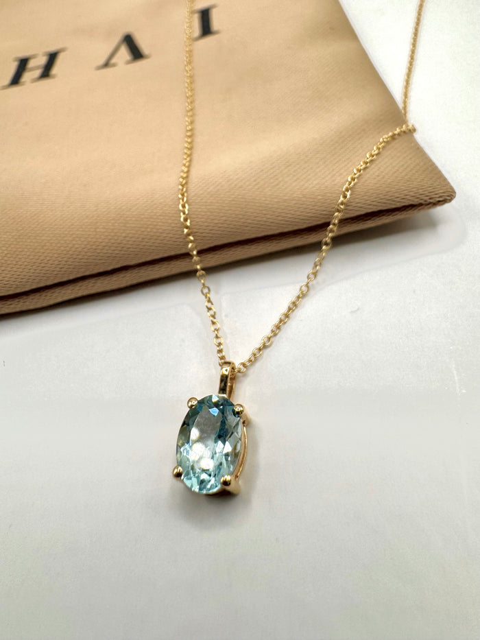 Gargantilla Aguamarina 14k
