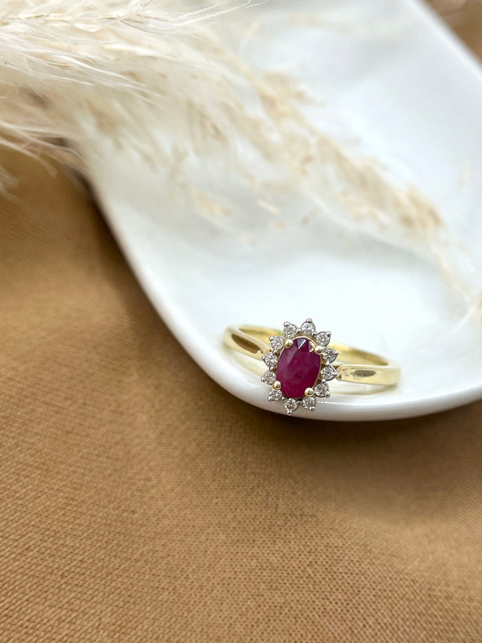 Anillo Rubí oro 14k