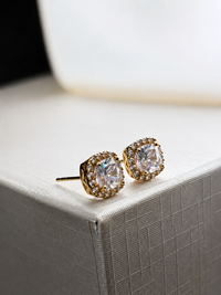 Aretes Diamante de lab. En oro 14k