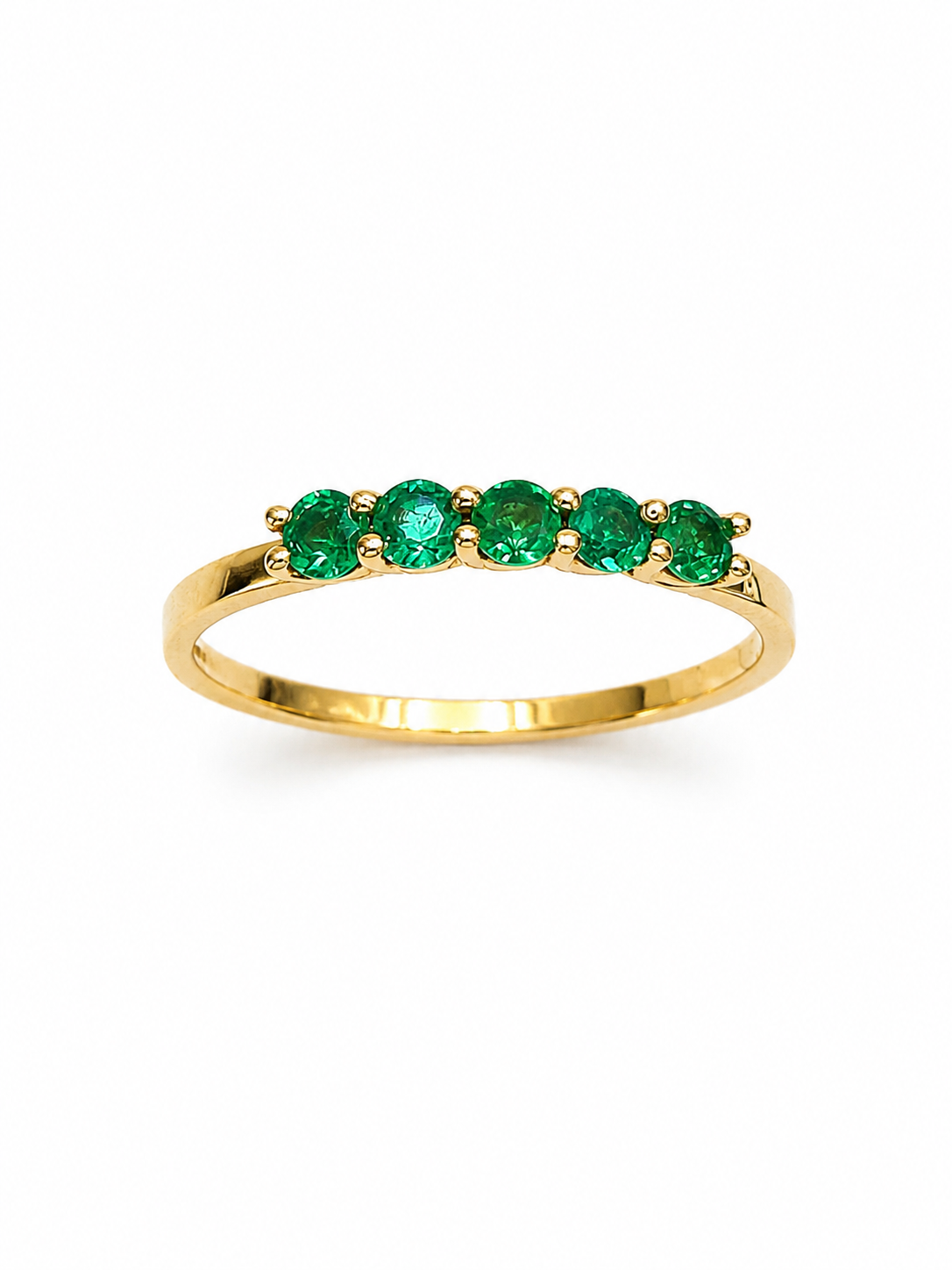 Anillo churumbella de esmeralda en oro 14k