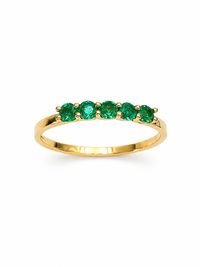 Anillo churumbella de esmeralda en oro 14k