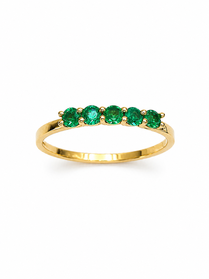 Anillo churumbella de esmeralda en oro 14k