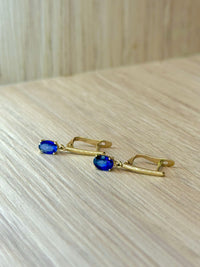 Arete zafiro en oro 14k